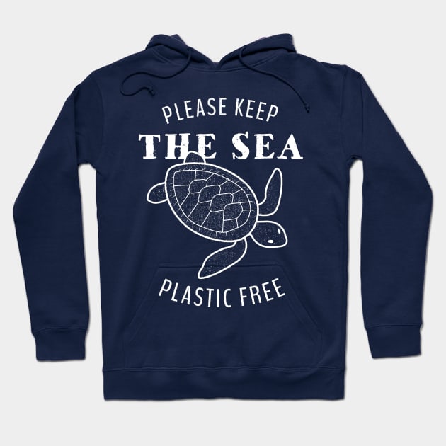 Please Keep the Sea Plastic Free - Turtle Hoodie by bangtees